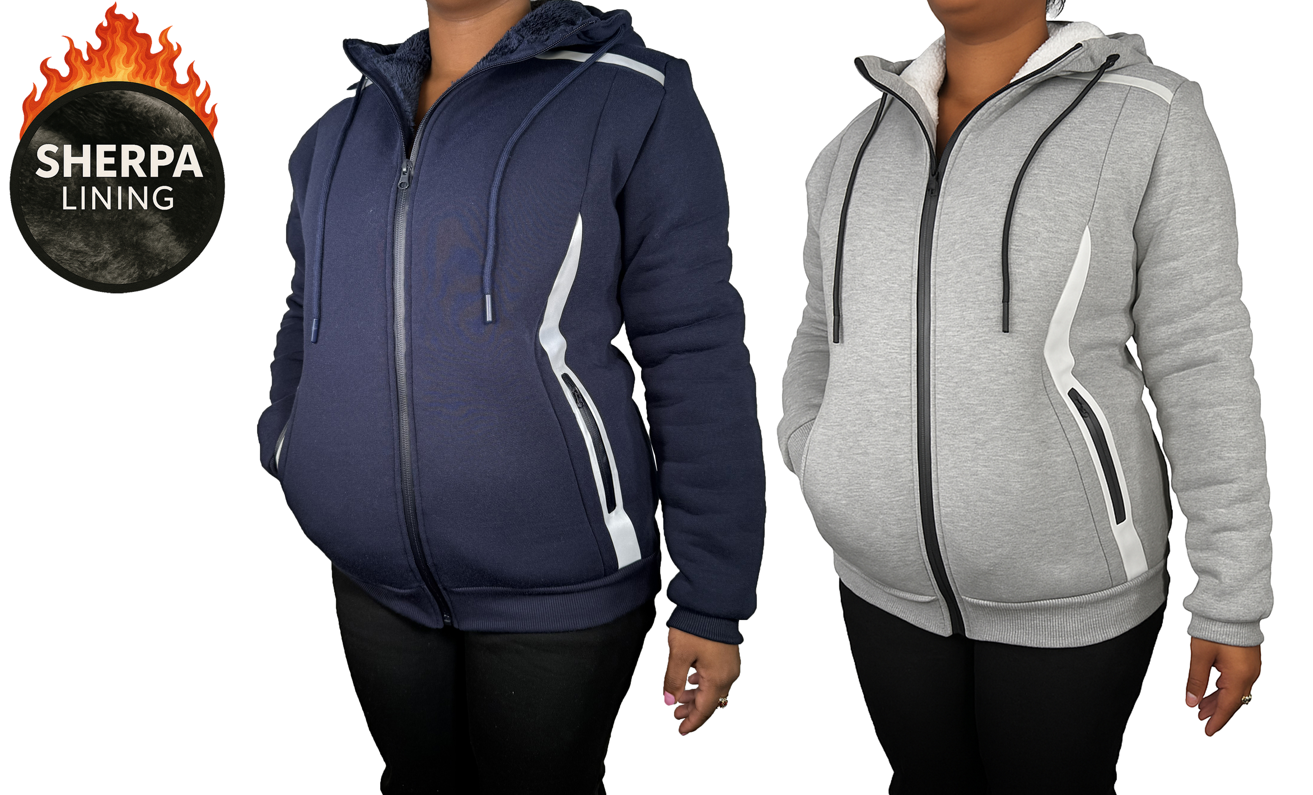 Womens Sherpa Reflective Tech Zip Hoodie - Gallery 26