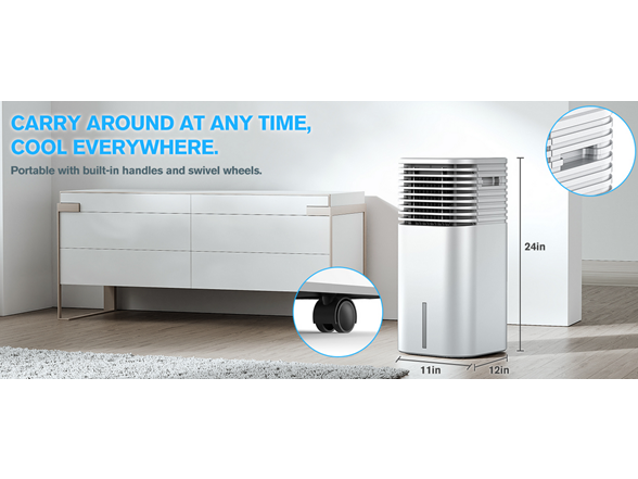 FLOWBREEZE 24 Windowless Portable Air Conditioner, Black