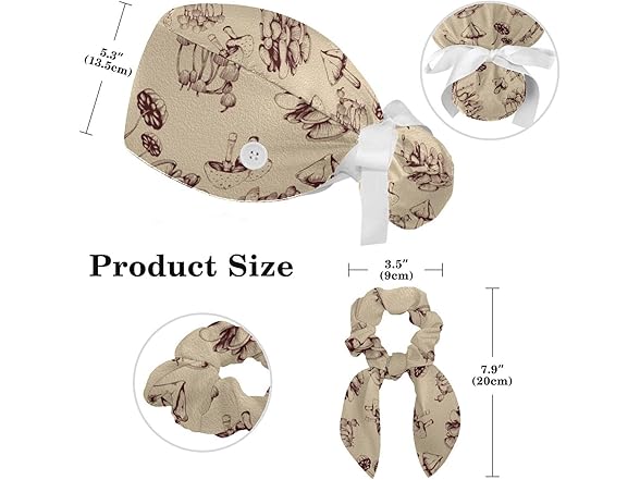 Generic Mushroom Scrub Caps Surgical Women