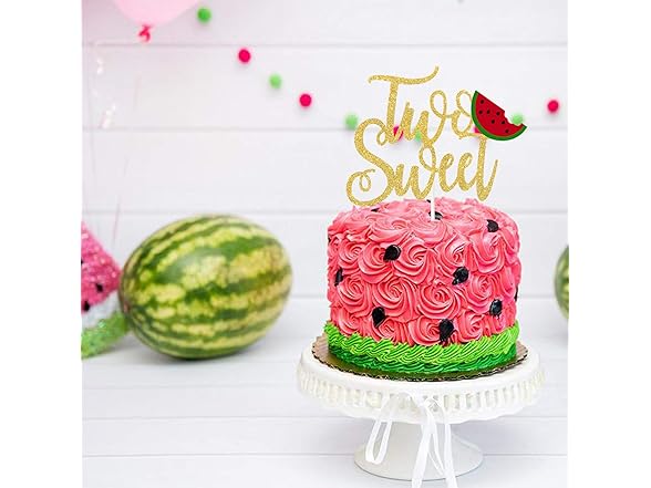 PANHUI Two Sweet Watermelon Cake Topper