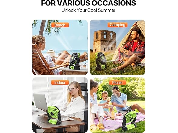 12000mAh Camping Fan with Led Lantern