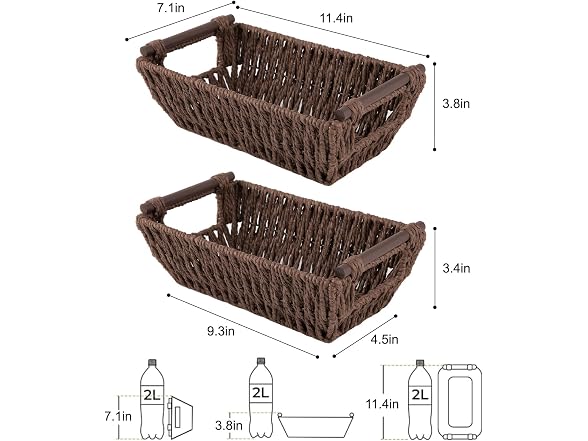 OIAHOMY Wicker Storage Baskets 2Pk