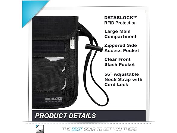 Lewis N. Clark Rfid Blocking Stash Neck Wallet