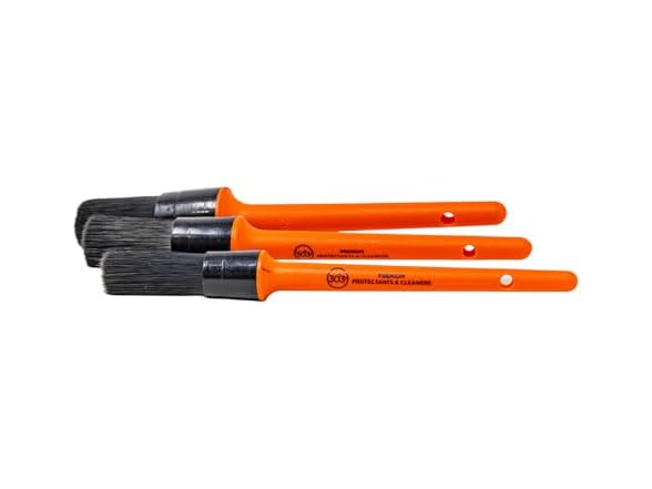 303 Products Detailing Brush Set - 3 Pack Premium Brushes for Car Interior & Exterior Cleaning Kit