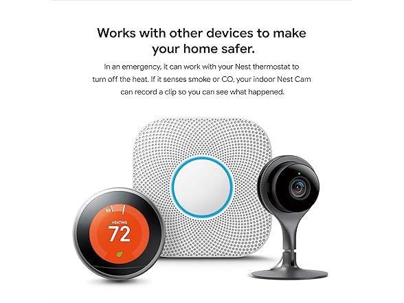 Google S3006WBUS Nest Protect, S3000BWES, 2nd Gen, Battery, 3-Pack Alarm-Smoke Carbon Monoxide Detector, 3, White (Open Box)