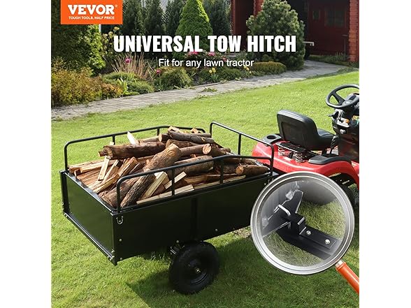 VEVOR Heavy Duty ATV Trailer Steel Dump Cart