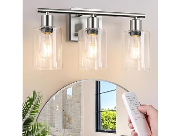 Battery Operated Wall Sconce, 3-Light Dimmable Light