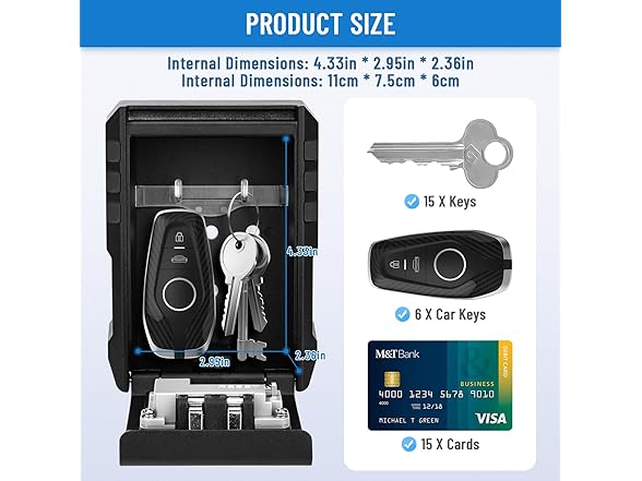 Wall Mount Waterproof Key Lockbox
