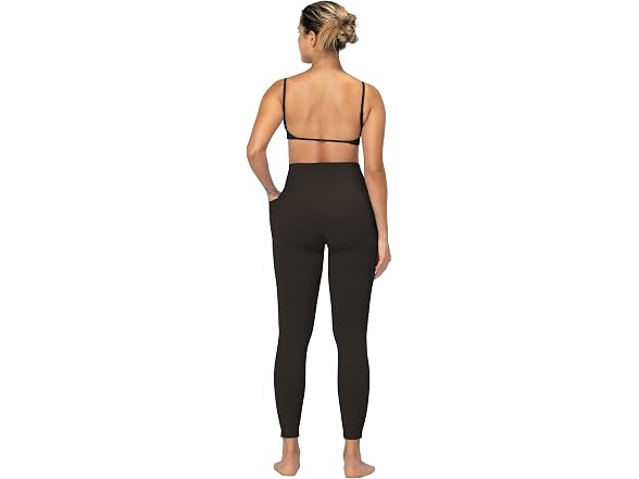 Sunzel Womens Leggings 25in L Brown W/pockets
