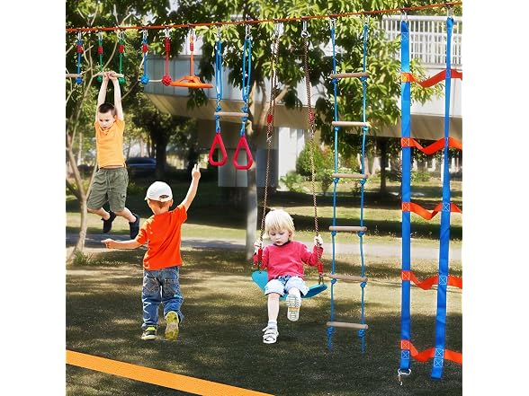 Ninja Warrior Obstacle Course for Kids, 2 x 60ft