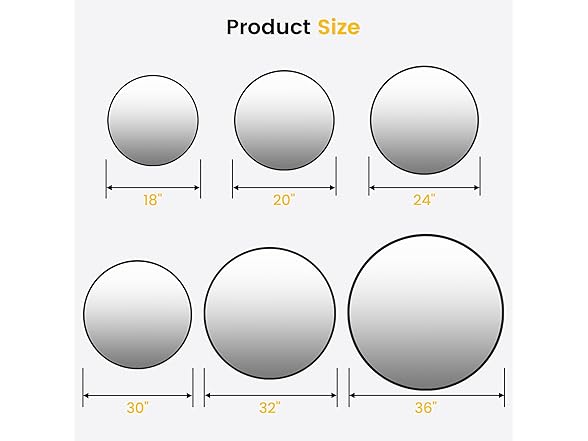 GAOMON Round Mirror 18" Bathroom Mirror