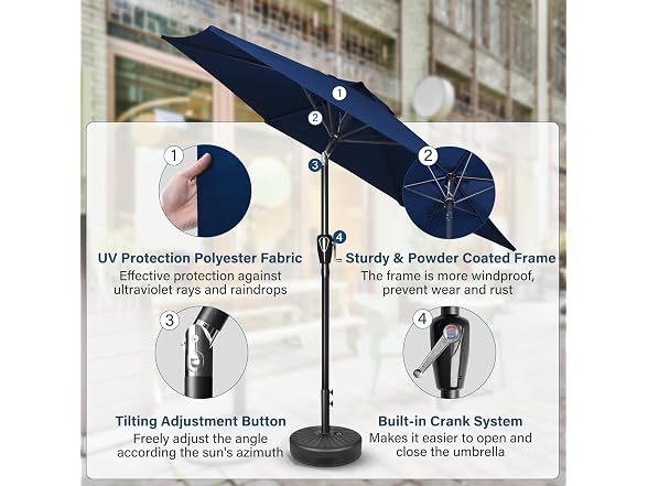 Simple Deluxe 9ft Patio Umbrella Blue