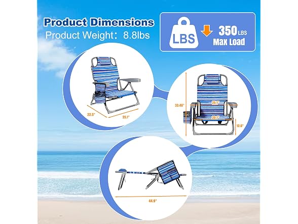 Beach Chair Lay Flat Folding Backpack Beach Chairs