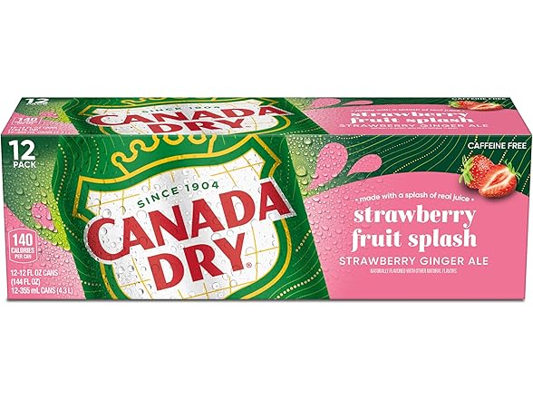 12PK Canada Dry Fruit Splash Strawberry Ginger