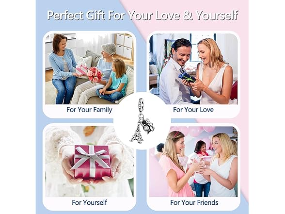 dazlily Camera Tower Charm 925 Sterling