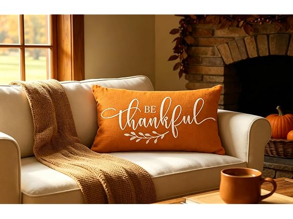 JXZYGMD Fall Pillow Cover 12x20 inch Be Thanksg
