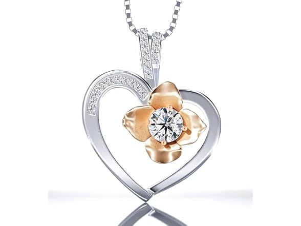 Kari Luxe Plated Flower Heart Necklace