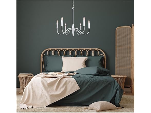 6-Light Chandelier Matte White