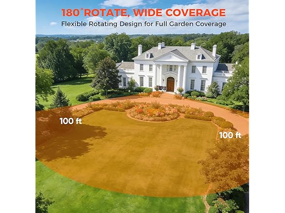NEOTEC Retractable Garden Hose Reel 1/2 inch x 100ft, Heavy Duty Hose Reel 9-Pattern Nozzle, Auto Lock & Slow Return System, 180° Swivel Bracket (Open Box)