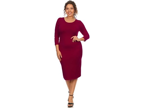 Yelete Women (S) Round Neck Sleeve Midi Midi Dress