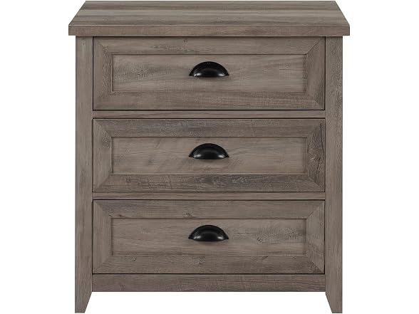 Walker Edison Hazel Modern Farmhouse 3 Drawer Nightstand