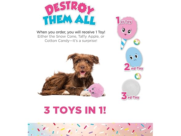 Outward Hound Sweet Shop 3-in-1 Dog Toy