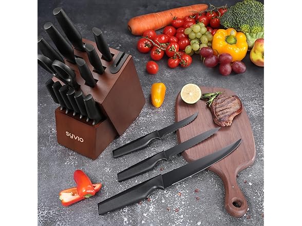 syvio 15 Pcs Kitchen Knife Set