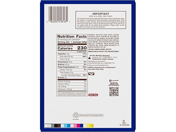 Almond Joy Coconut Almond Choc Bars 24ct