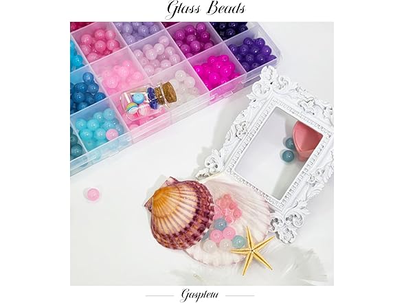 Gaspletu 1800PCS 8mm Glass Beads