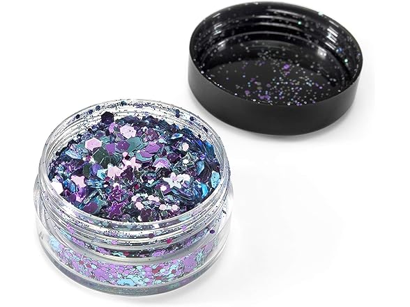 Arteza Chunky Glitter, Set of 2 Colors, White