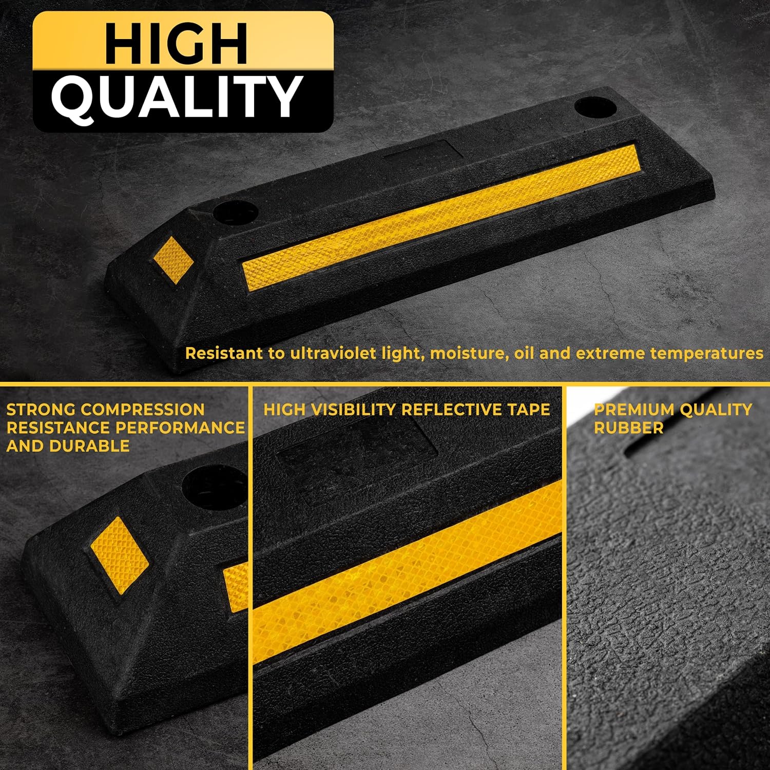 Zone Tech Heavy Duty Rubber Parking Guide - 2 Pcs - Gallery 16