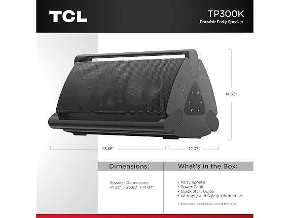 TCL TP300K Portable Bluetooth Party Speaker