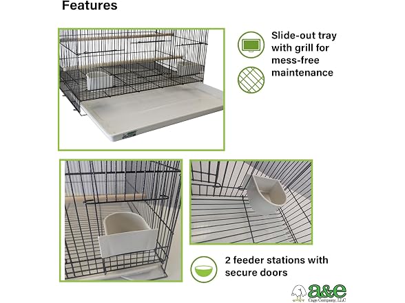 A&E Cage Co 503 Flight Cage 24"x16"x16" Small Bird