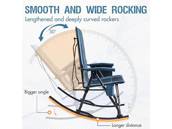 Portal Blue Oversized Rocking Camping Chair