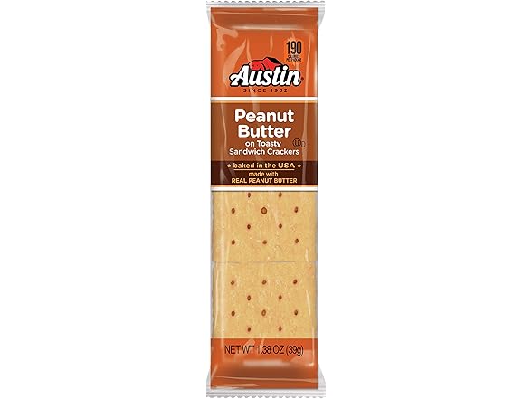 4PK Austin, Toasty Round Crackers With Peanut Buttter