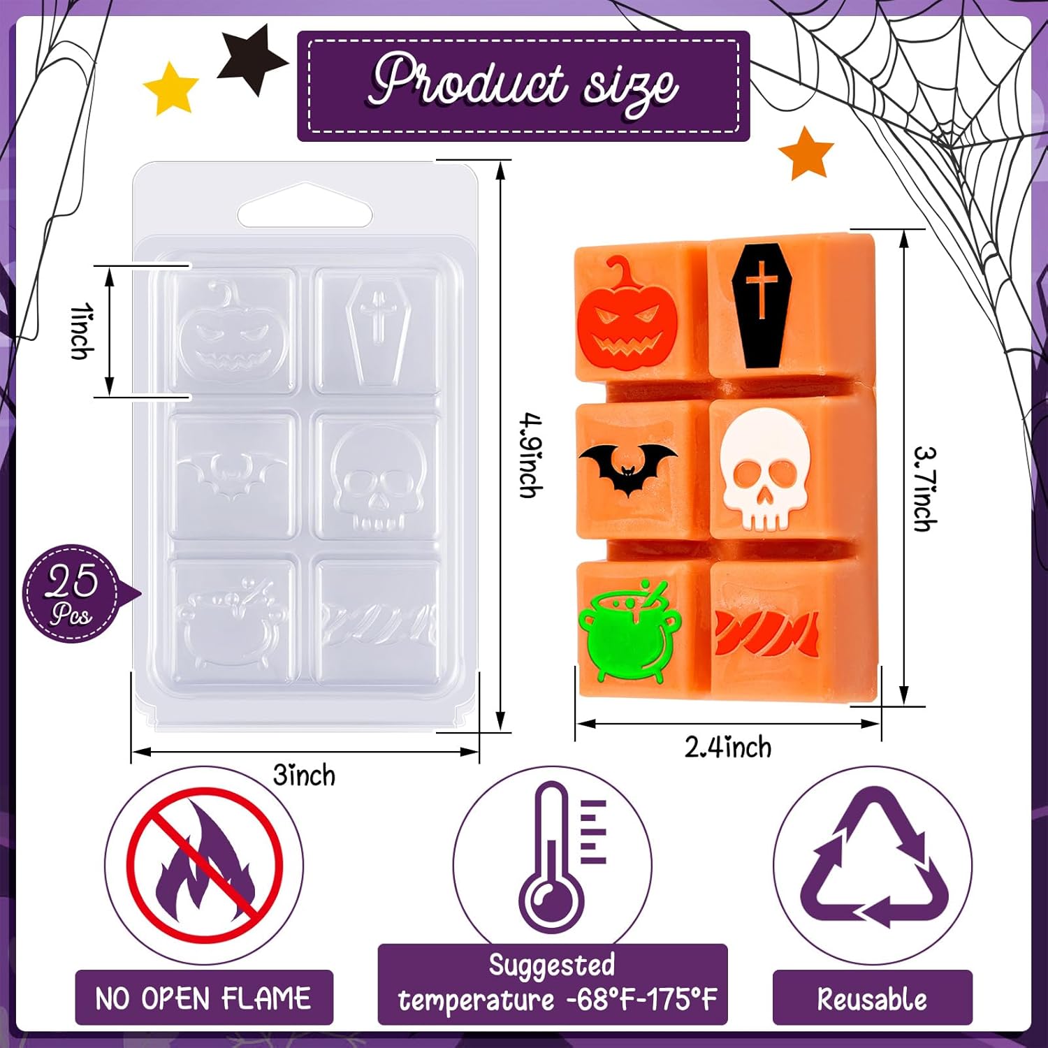 25 Pcs Halloween Wax Melt Molds - Gallery 12