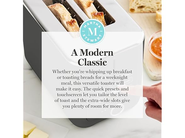 Martha Stewart 2-Slice Toaster Caviar Gray