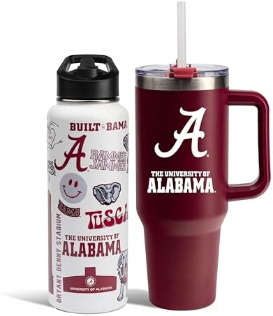 Memory Company NCAA Water Bottle and Tumbler with Straw Set