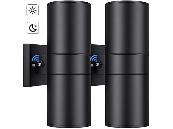 TOBUSA Dusk to Dawn Black Outdoor Wall Lights