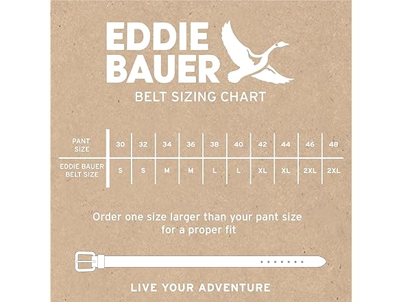 Eddie Bauer Mens Leather Jean Belt