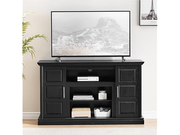 IDEALHOUSE 65" Farmhouse TV Stand, Black