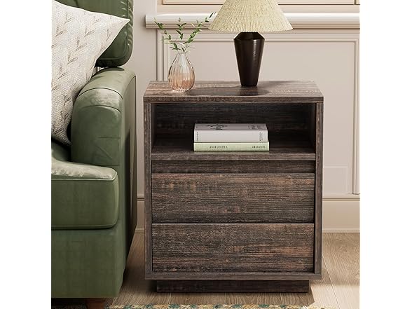 Tatub 20''W Dark Rustic Oak Nightstand