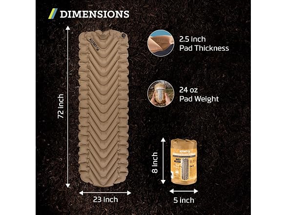 Klymit Insulated Static V Sleeping Pad, Recon