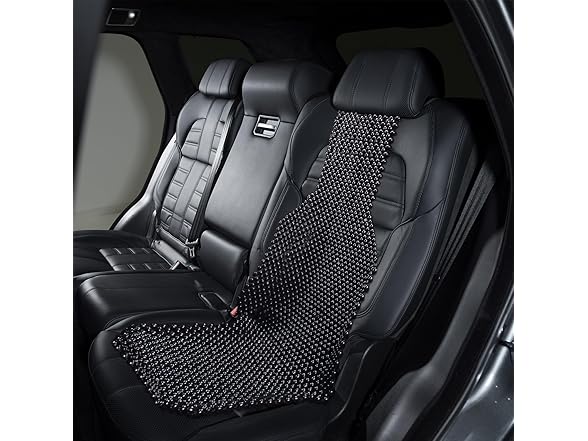 Zone Tech SE0036 Black Wood Beaded Seat Cushion 2 pack