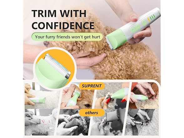 Dog Grooming Kit 4-in-1 Clippers & Grinder