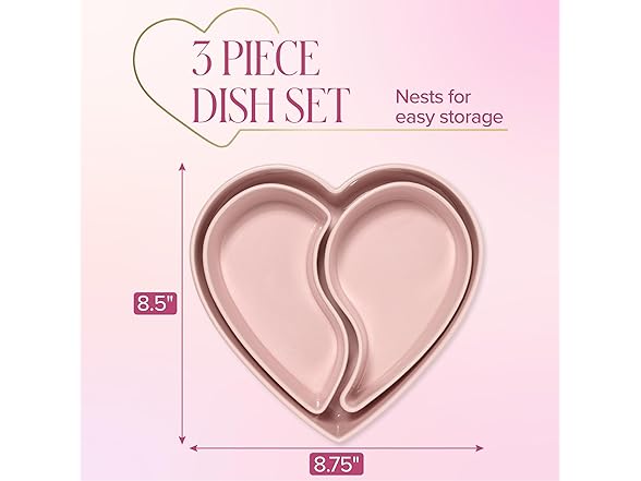 Paris Hilton Iconic Ceramic Stoneware Heart Serving Dish Set