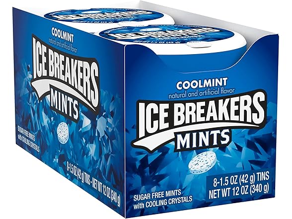 8PK ICE BREAKERS Coolmint Sugar Free Mints