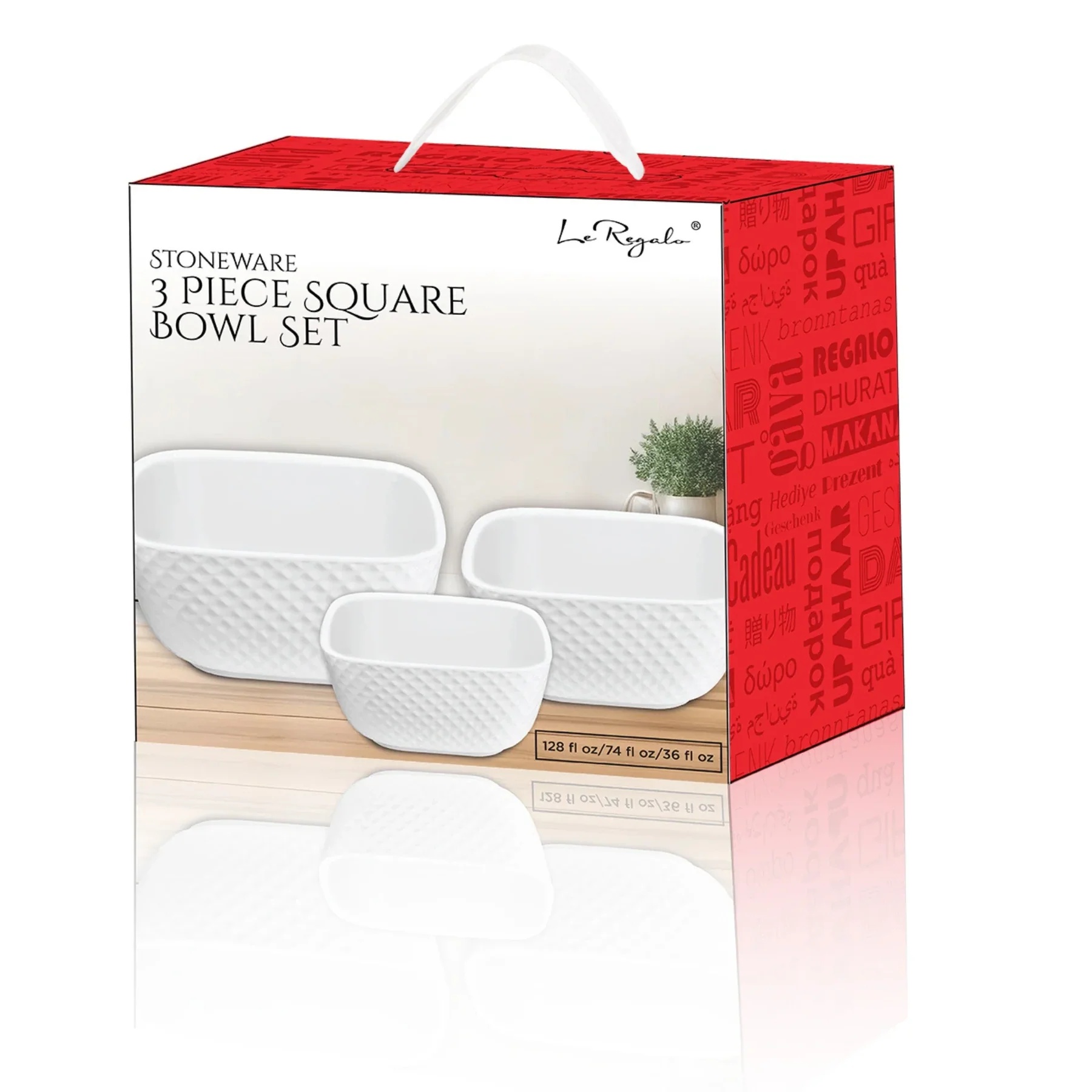 Le Regalo 3 Piece Stoneware Bowl Set - Gallery 9