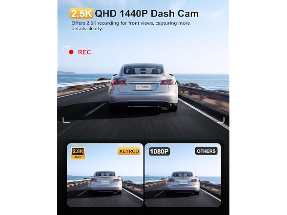 KEYROO 2.5K Dash Cam Front 64GB WiFi