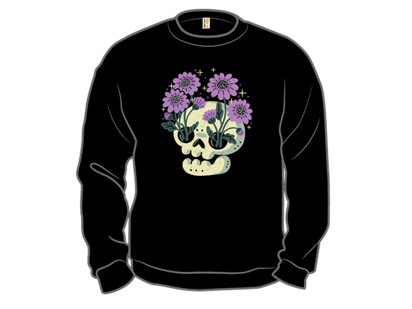 Skull with Purple Flowers